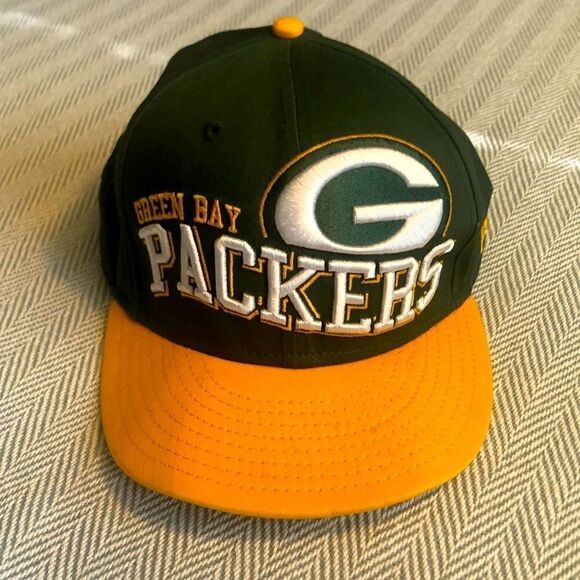 NFL GREEN Bay Packers cap. New Era 9 fifty SnapBack RN 11493, CA 40289 USED - Picture 1 of 8